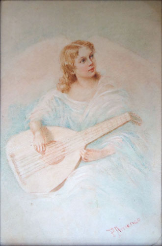 girl playing the lute